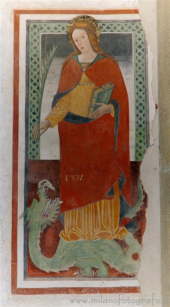 Oggiono (Lecco, Italy) - Fresco of St. Euphemia in the Baptistery of San Giovanni Battista